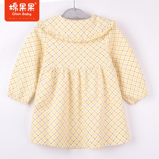 商场同款棉果果秋季新款女童纯棉舒适娃娃领连衣裙小清新可爱M322700422444 商品图4