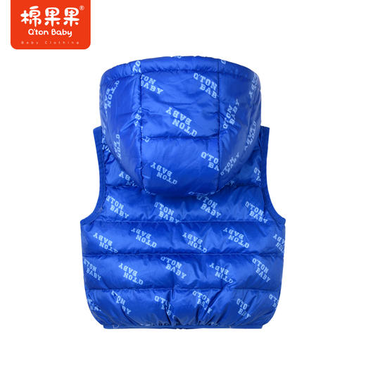 棉果果秋季新款男童连帽满印轻羽绒马夹M312171922517 商品图2