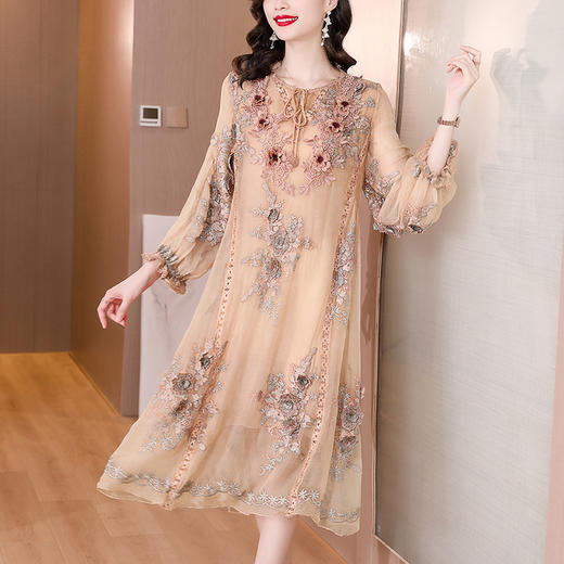 连衣裙女2022夏季新款宽松中长款刺绣绣花 XYX2560 商品图3