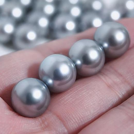 【直播大场活动】天然海水珍珠 大溪地气质灰珍珠 正圆 强光 送18K金扣 商品图1