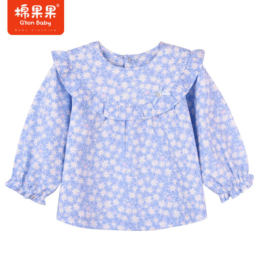 商场同款棉果果秋季新款女童碎花满印小清新印花套头衬衣娃娃领全棉舒适M322150222445 商品图0