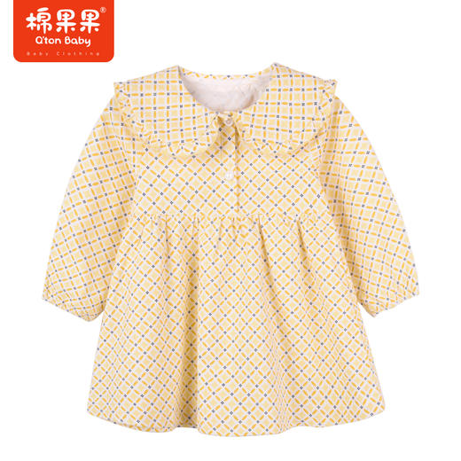 商场同款棉果果秋季新款女童纯棉舒适娃娃领连衣裙小清新可爱M322700422444 商品图0