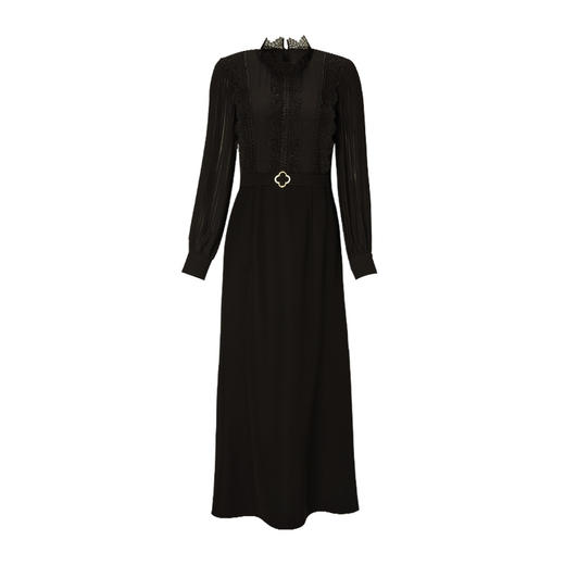 EITIE爱特爱秋季新款束腰长袖优雅显瘦连衣裙6777407 商品图11