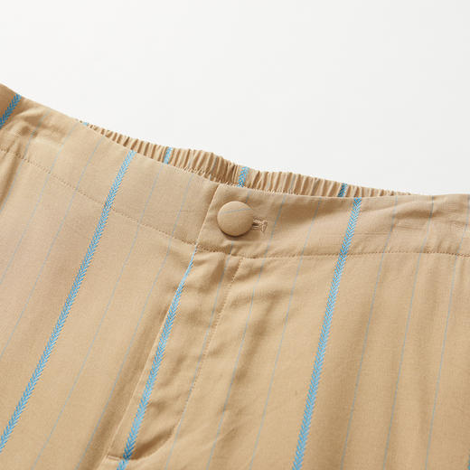 谜底休闲裤女2022秋新品竖条纹显瘦束脚醋酸九分裤223MK1069 商品图3