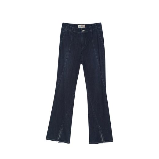 谜底牛仔裤女2022秋新品自然腰紧身显瘦复古喇叭裤女223MK1013 商品图4