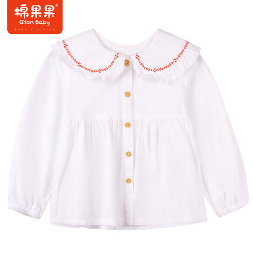 商场同款棉果果秋季新款女童可爱甜美纯棉娃娃领衬衣衬衫M322150222481 商品图0