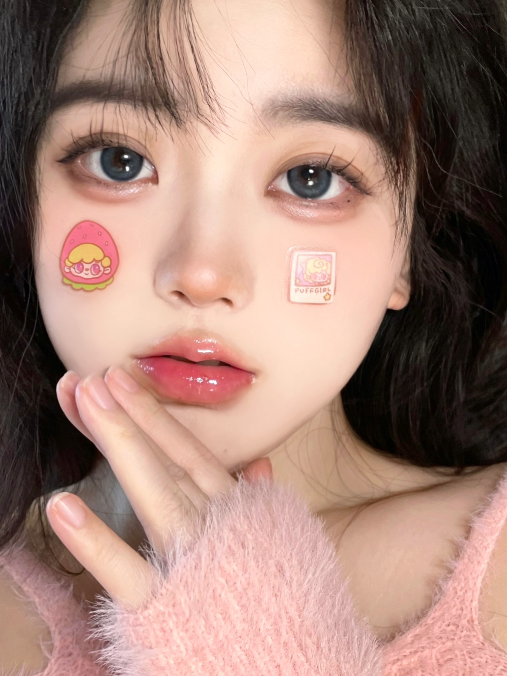 PUFFGIRL年抛隐形眼镜 蓝胖子14.5mm 一副/2片-VVCON美瞳商城12