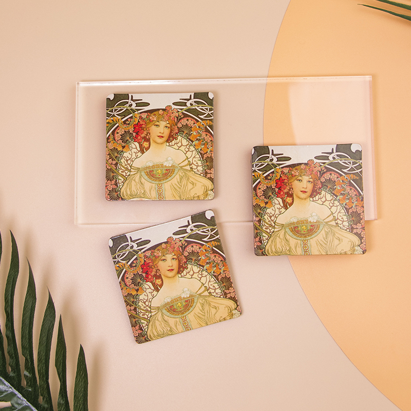 嘉德文创 | 慕夏·木质装饰磁贴【预售商品，预计7月22号之后发货】