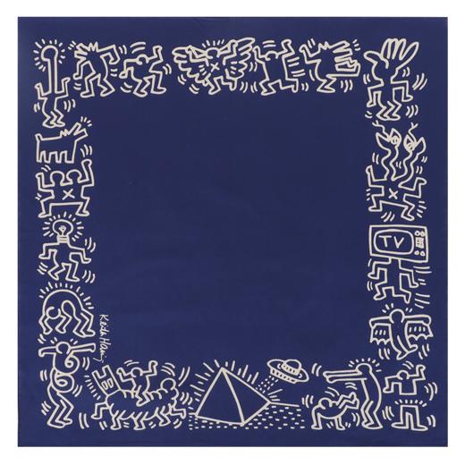 80支棉印花小方巾（Keith Haring街头绘画艺术家作品） 商品图0