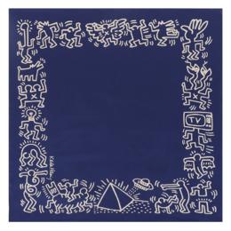 80支棉印花小方巾（Keith Haring街头绘画艺术家作品）