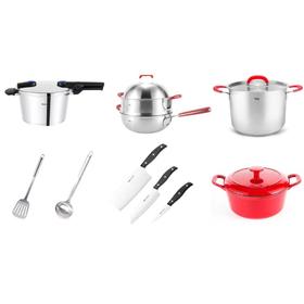 菲仕乐福袋（快锅+炒锅+蒸屉+汤锅+铸铁锅+铲+汤勺+套刀）