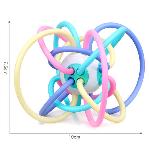 【缤纷撞色 启蒙baby期】婴幼儿曼哈顿球 宝宝牙胶磨牙手抓球咬咬乐摇铃床铃0-3岁婴儿玩具 商品图4
