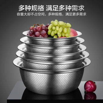 维艾（Newair）304不锈钢洗菜盆沥水篮洗米筛淘米盆厨房神器水果篮 家用沥水漏盆 商品图3