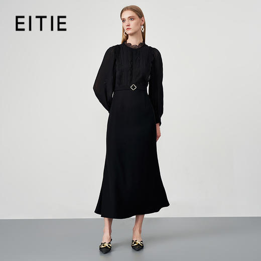 EITIE爱特爱秋季新款束腰长袖优雅显瘦连衣裙6777407 商品图1