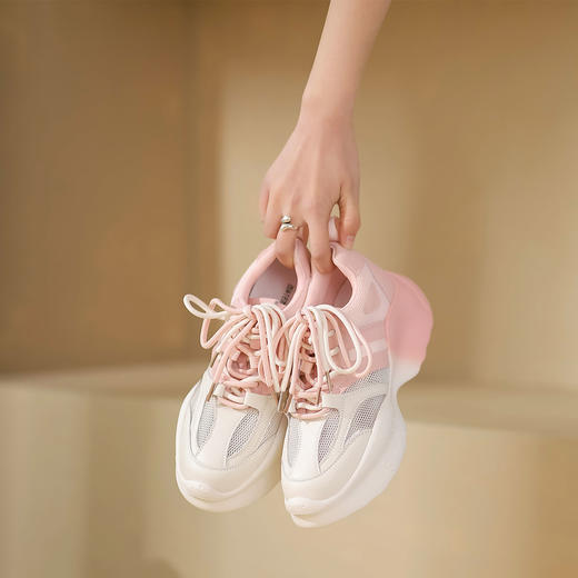 西村名物2022年夏新款活力网面老爹鞋渐变色休闲鞋女10981 商品图3