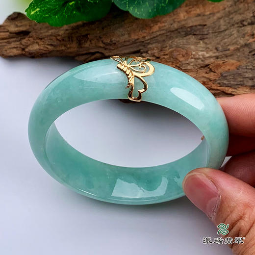 派瑞翡翠 翡翠手镯 糯种 绿色 商品图0