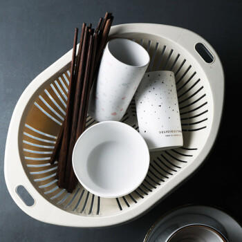 全适双层带盖沥水篮洗菜篮盆筛果蔬漏盘淘菜盆沥水盆收纳置物篮收纳篮 商品图1