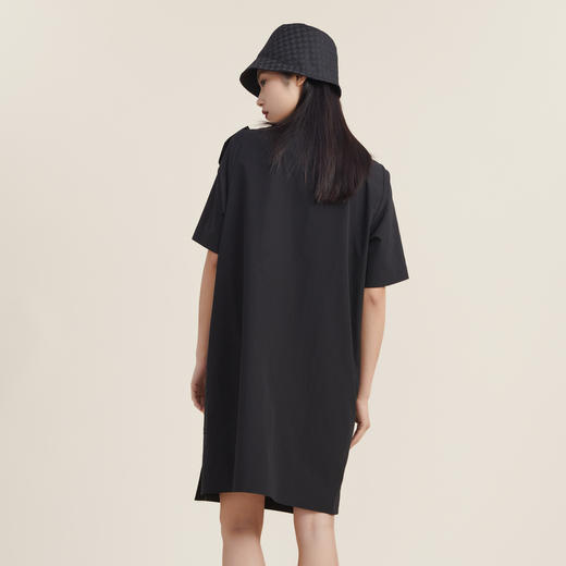 谜底短袖衬衫连衣裙2022秋新品设计立体蝴蝶结中长裙223ML1107 商品图2