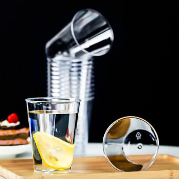 芳草地一次性杯子225ml*100只 航空杯饮水杯招待茶杯直筒硬塑饮料啤酒杯 商品图0