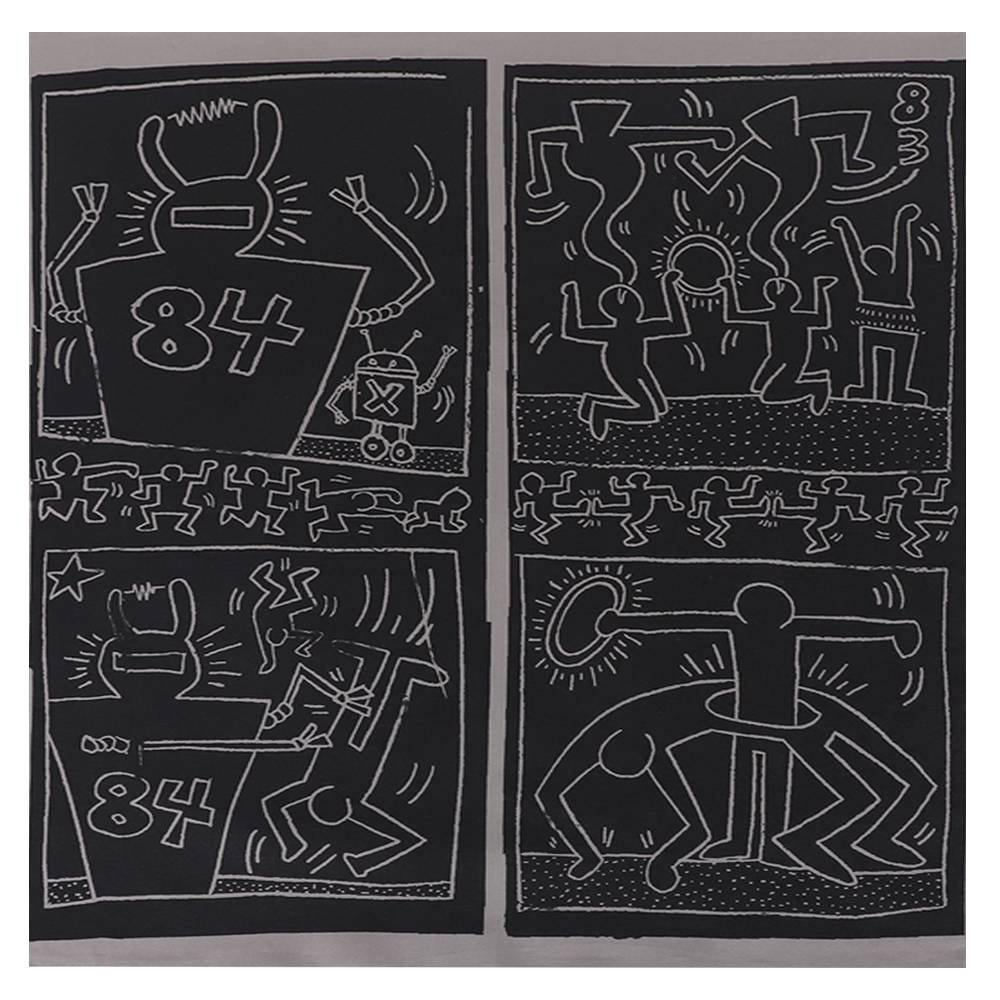 棉印花小方巾（Jean-Michel Basquiat涂鸦艺术家）