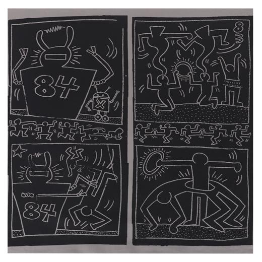 棉印花小方巾（Jean-Michel Basquiat涂鸦艺术家） 商品图0