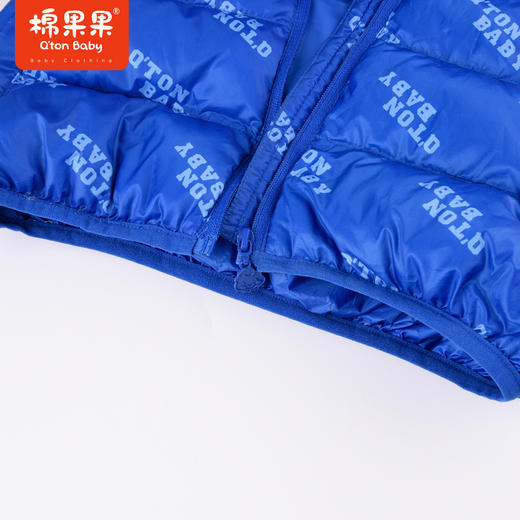 棉果果秋季新款男童连帽满印轻羽绒马夹M312171922517 商品图3