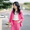 三绽放/553-565/魅惑粉亚麻文艺休闲西装薄款宽松外套女半身裙套装 商品缩略图3