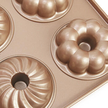 学厨蛋糕模具 6连杯3花型甜甜圈模具 黄油年糕模具 商品图1