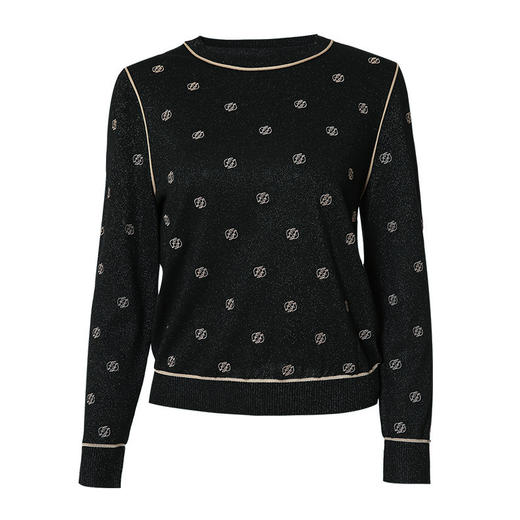 EITIE爱特爱秋季新款优雅气质刺绣打底针织衫6701401 商品图11