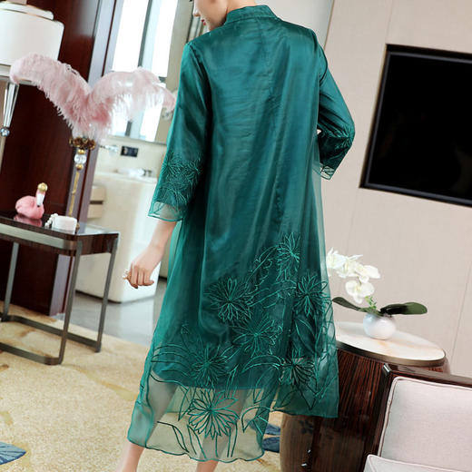 复古中国风改良旗袍版连衣裙裙子民族风刺绣大码中式女装 商品图6