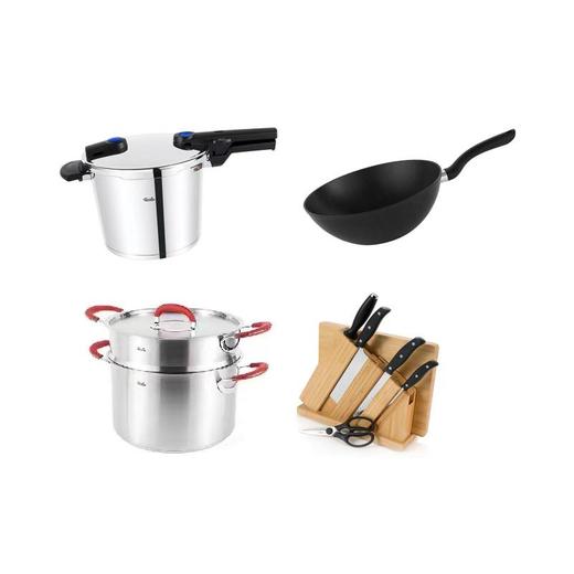 菲仕乐福袋（快锅+炒锅+汤锅+蒸屉+套刀） 商品图0