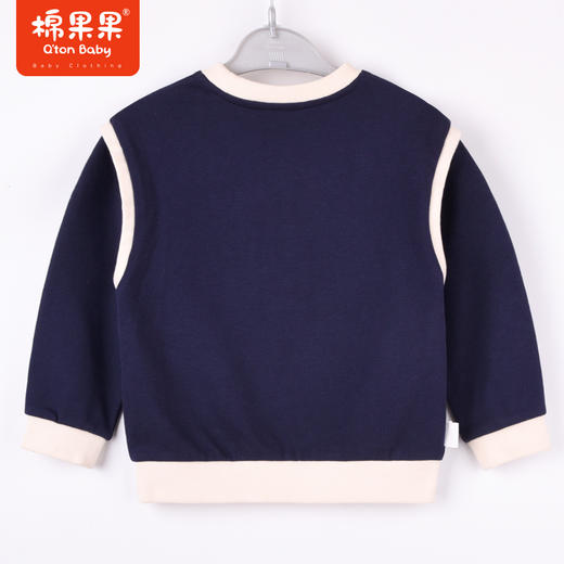 棉果果秋季新款女童套头圆领套头卫衣小毛圈撞色时尚M322180222443 商品图4