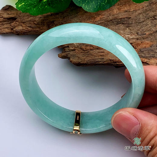 派瑞翡翠 翡翠手镯 糯种 绿色 商品图2