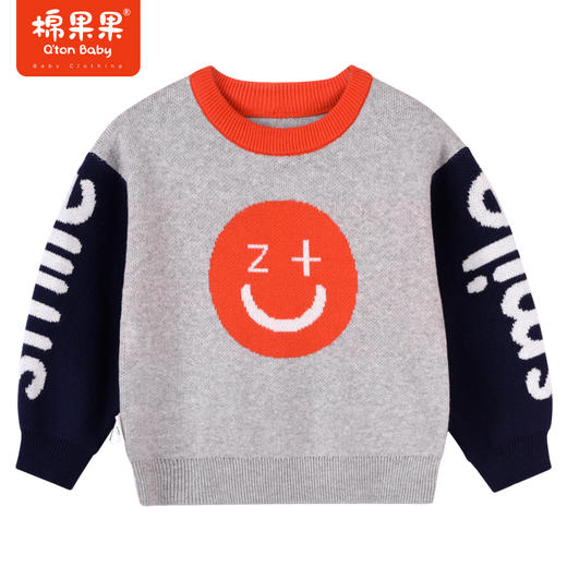 商场同款棉果果秋季新款男童全棉提花棉线衣套头毛衣舒适柔软M312160522507 商品图0