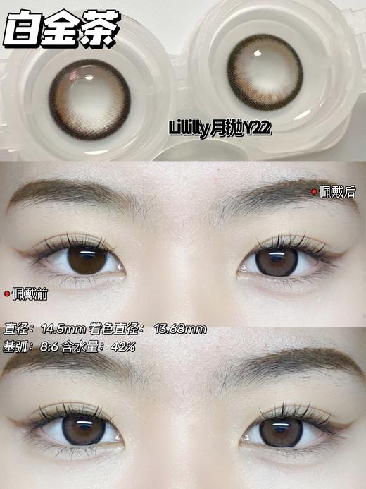 月抛lillilly y22白金茶（白茶金） 直径14.5mm着色13.68mm 商品图6