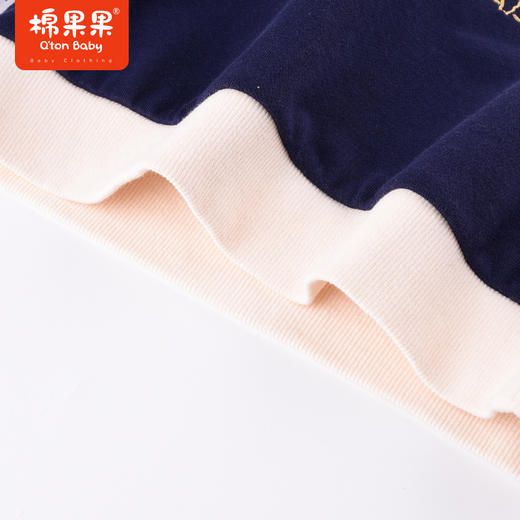 棉果果秋季新款女童套头圆领套头卫衣小毛圈撞色时尚M322180222443 商品图2