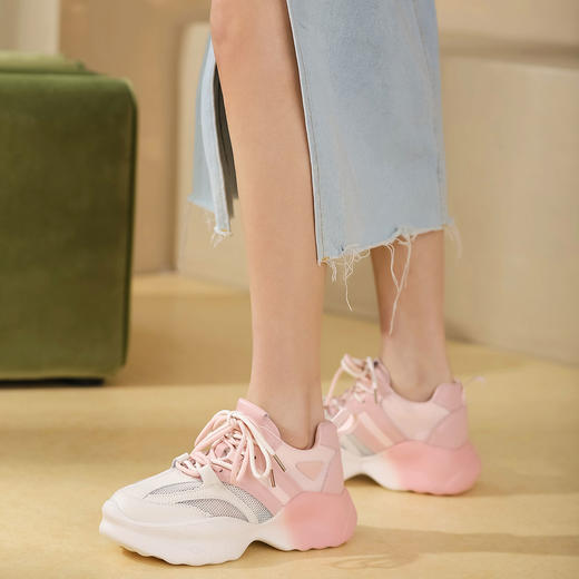 西村名物2022年夏新款活力网面老爹鞋渐变色休闲鞋女10981 商品图1