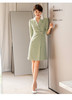 AD高端绿色西装连衣裙女夏季通勤高级感职业装气质女神范裙子 商品缩略图4