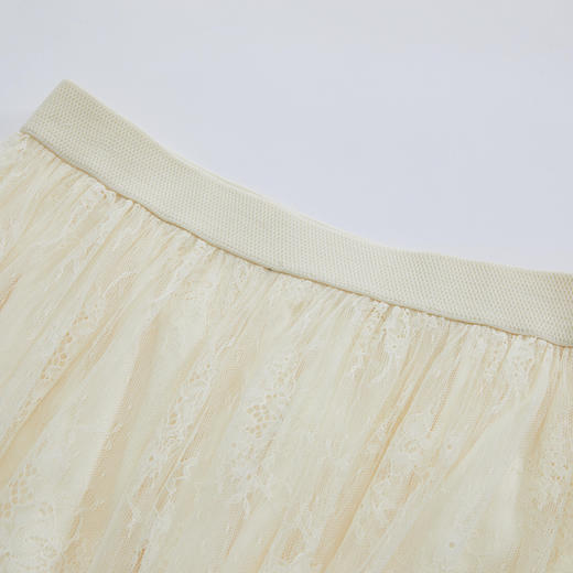 谜底2022秋季新品复古摩登浪漫伞型松紧腰蕾丝半裙226MB6177 商品图3