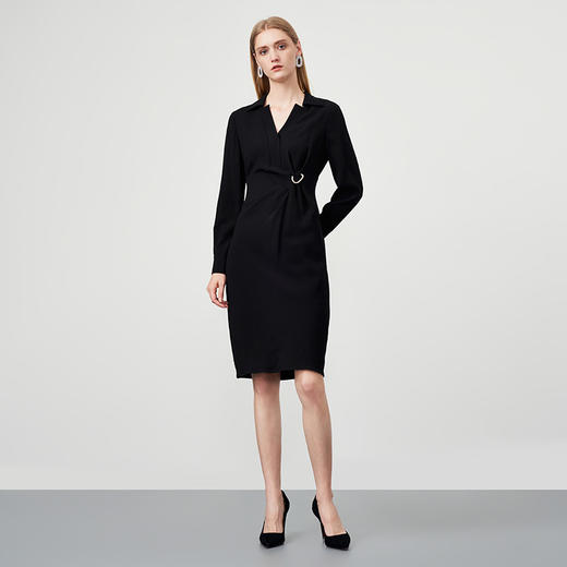 EITIE爱特爱秋季新款系带长袖优雅显瘦连衣裙6707412 商品图1