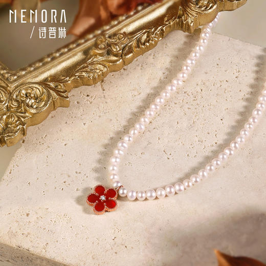 【一口价】勿忘我系列珍珠钻石项链花型套链MEMORA诗普琳KN304101 商品图1