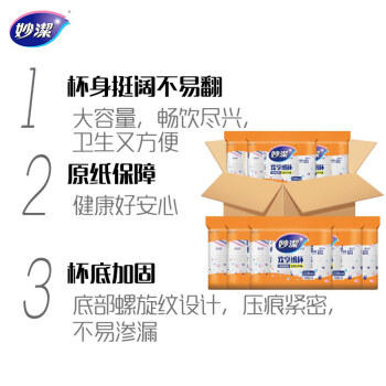 妙洁纸杯一次性杯子茶水加厚整箱装20包*100只食品级批发共2000只 商品图0