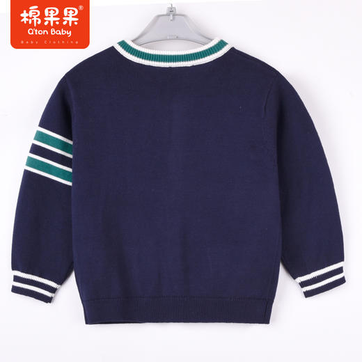 商场同款棉果果秋季新款男童毛衣全棉对开棉线学院风外套M312161222536 商品图5