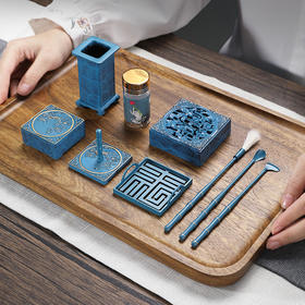 艺术铜香炉家用香道套装入门打拓檀香粉熏香炉熏香香篆套装