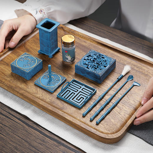 艺术铜香炉家用香道套装入门打拓檀香粉熏香炉熏香香篆套装 商品图0