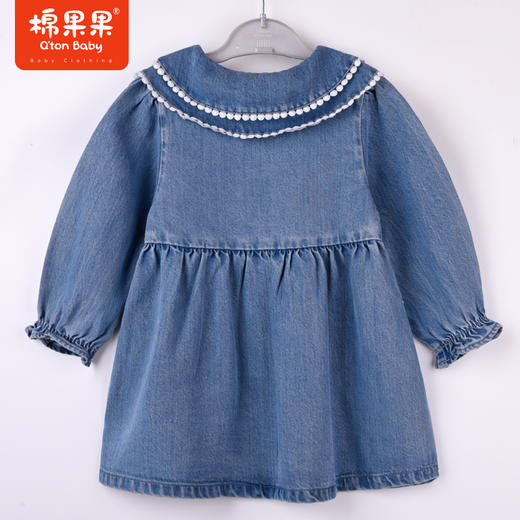 商场同款棉果果秋季新款女童女仔色娃娃领质感天丝连衣裙柔软水洗M322700222456 商品图4