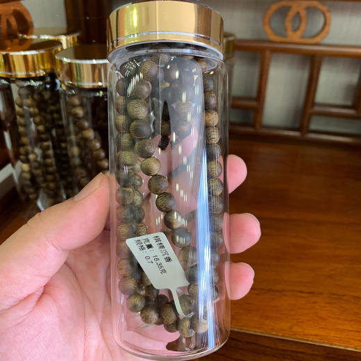 【暑假. 狂欢】7mm*108颗海南莺歌绿琪楠9分沉沉香手串 16.35克 商品图6