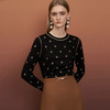 EITIE爱特爱秋季新款优雅气质刺绣打底针织衫6701401 商品缩略图6