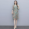 WZWQ213079小碎花雪纺连衣裙女高腰显瘦中长裙子 商品缩略图4