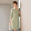 AD高端绿色西装连衣裙女夏季通勤高级感职业装气质女神范裙子 商品缩略图0
